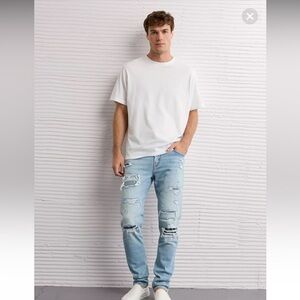 NWT AE Mens AirFlex+ Patched Athletic Fit Jean